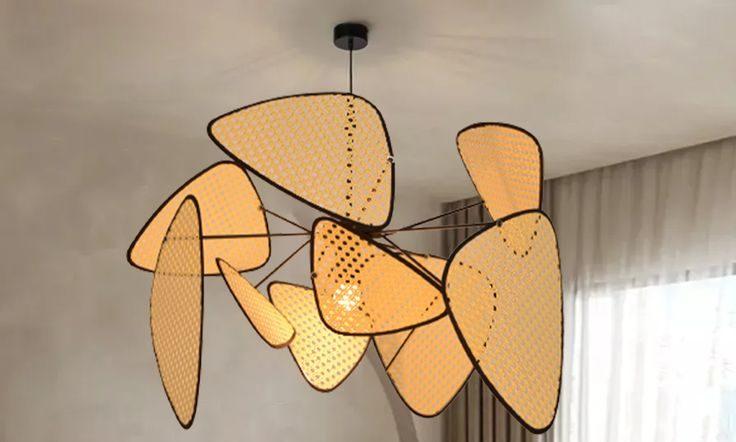 Hollow Fan Blades Combination Rattan Pendant Light Shade For Bedroom Kitchen Island E1707161281111