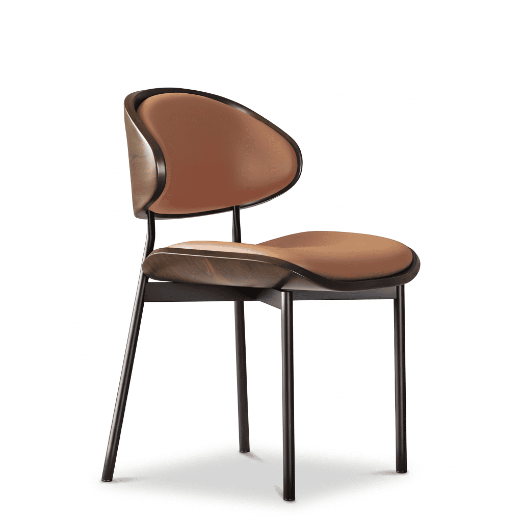 chair, walnut / black legs