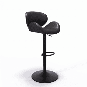 swivel stool, black wood / black base