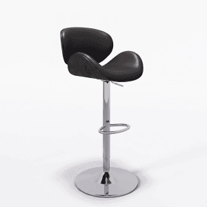 swivel stool, black wood / chrome base